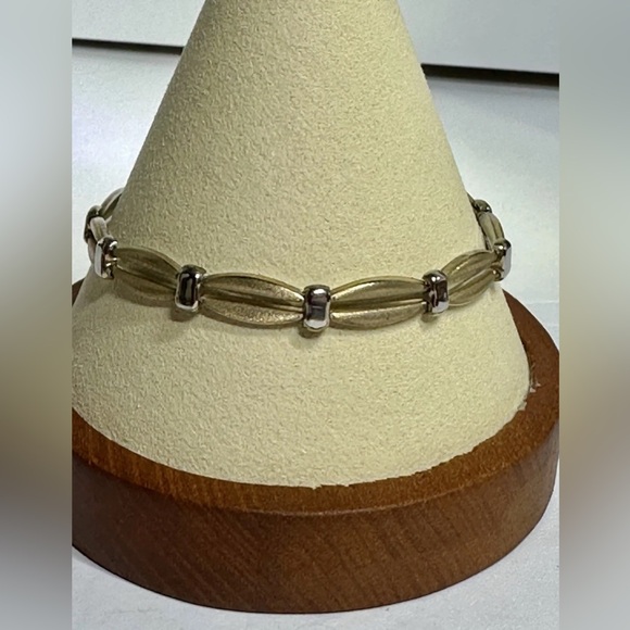 Sterling Silver & 10K Gregory Leps Bracelet 7.5” Lot#81 - Picture 1 of 8